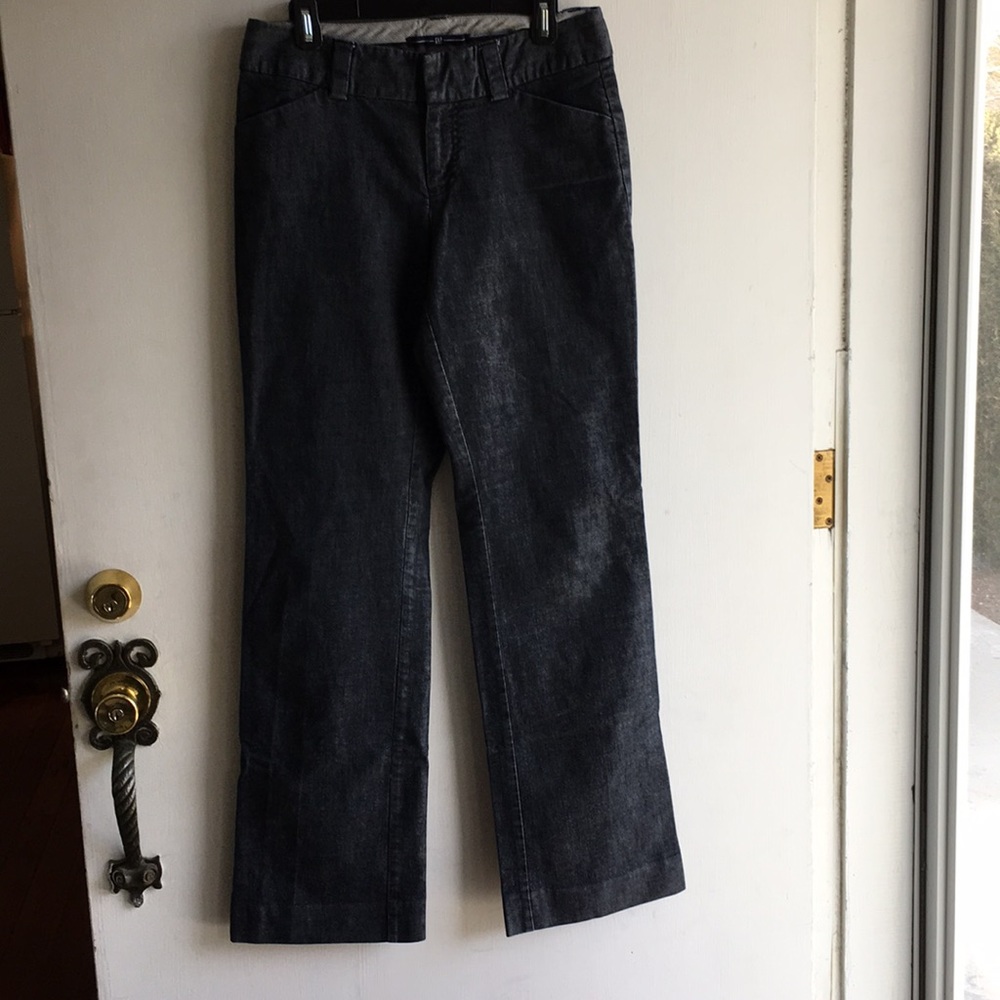 Dark Wash Denim Dress Pant